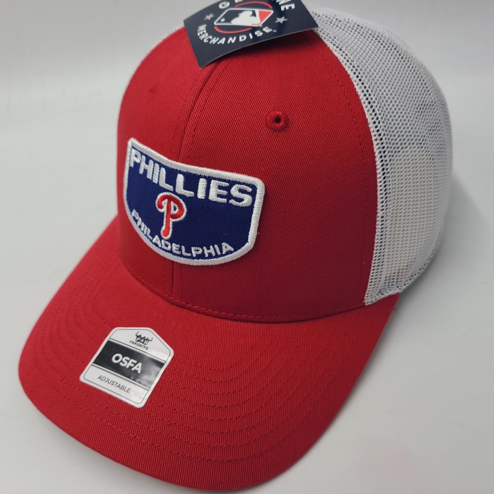 Philadelphia Phillies Hat Snapback Trucker Mesh Fan Favorite Red White MLB Men